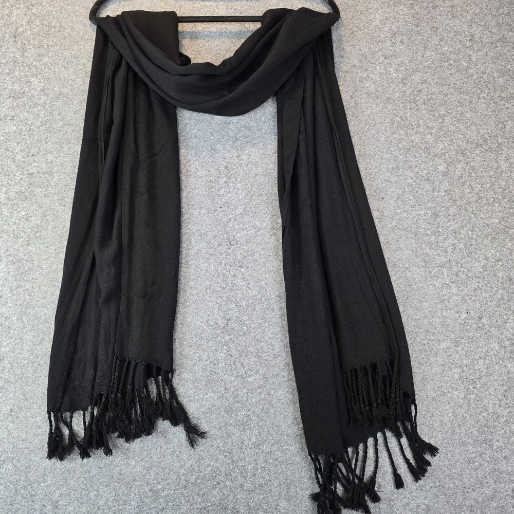 Scarf Shawl Wrap Womens Black Rayon Long Fringe Tassel Casual Wear